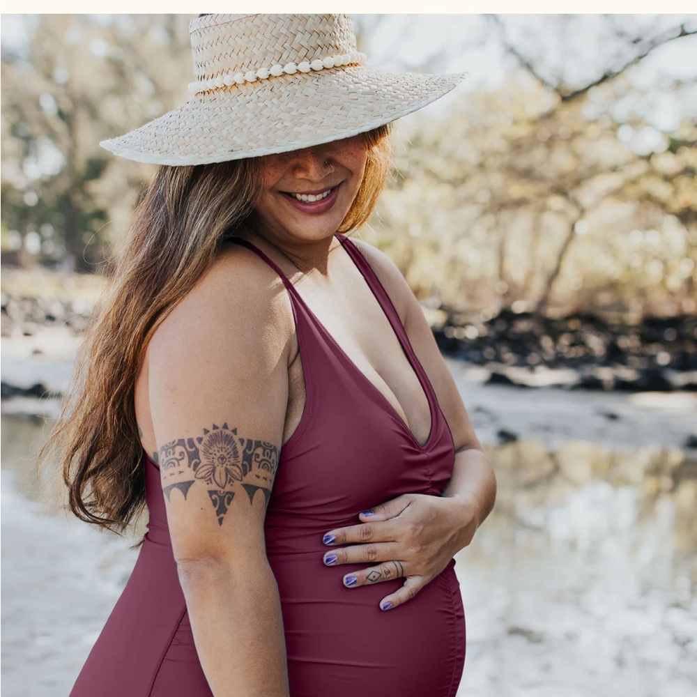 Maternity One Piece Swimsuit in Purple